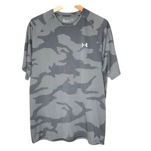 Under Armour Velocity Jacquard Grey Tee Short Sleeve T-Shirt Camo Men's Large
